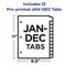 Office Essentials Preprinted Black Leather Tab Dividers, 12-Tab, Jan. to Dec., 11 x 8.5, Buff, 1 Set 11484 - alternate 2