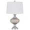 Homeroots 27" Silver Metallic Metal Table Lamp With White Empire Shade 524730 - alternate 2