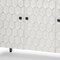 Homeroots 47in White and Gray Wood and Metal Carved Geometric Accent Cabinet With Three Doors 611057 - alternate 4