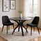 Homeroots 50" Black Faux Marble and Steel Pedestal Base Round Top Dining Table 557694 - alternate 8
