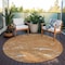 Homeroots 8' Copper Brown And Ivory Round Abstract Washable Indoor Outdoor Area Rug 601088 - alternate 4
