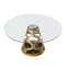 Homeroots 48" Clear And Gold Rounded Glass And Metal Pedestal Base Dining Table 555189 - alternate 1