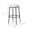 Homeroots 31" White and Black Fabric and Metal Backless Bar Height Bar Chair 632465 - alternate 4