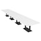 Skutchi Designs Rectangle Conference Table With Power Unit, 48 in W, 240 in L, White HAR-REC-48X240-DOU.BK-W960-NA - alternate 1