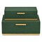 Homeroots Set of Two Green And Gold Striped Nesting Storage Boxes With Lids, 2PK 712924 - alternate 4