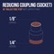 Everflow Copper Reducing Coupling Fitting with Rolled Tube Stop 1/4''x1/8'' CCRC1418 - alternate 2