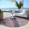 Homeroots 8' Blush Pink And Purple Round Abstract Washable Indoor Outdoor Area Rug 578018 - alternate 2