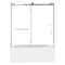 Kingston Brass 60" Acrylic Anti-Skid Alcove Left-Hand Drain Tub with Right Sliding Tub Door, White/Brushed Nickel KVTAP6032L22C8 - alternate 1