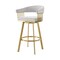 Homeroots 30" Silver and Gold Fabric and Stainless Steel Low Back Bar Height Swivel Bar Chair 569151 - alternate 4