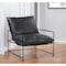 Homeroots 28" Black Genuine Leather Distressed Arm Chair 588331 - alternate 1