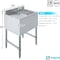 Amgood 1 bowl, Freestanding, 304 Stainless Steel, 24 in. W x 19 in. L x 33 in. H AMG SINK BAR S1C-101410-L-NF-Z - alternate 4