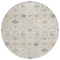 Homeroots 8' Ivory Beige And Gray Round Oriental Washable Indoor Outdoor Area Rug 598054 - alternate 2