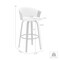 Armen Living Diana 30in Swivel Walnut Wood Bar Stool in Cream Faux Leather LCDIBAWACR30 - alternate 5