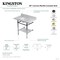 Kingston Brass 36-Inch Carrara Marble Console Sink with Brass Legs and Shelf, 8-Inch, 3-Hole KVPB36MBSQB7 - alternate 2