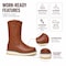 Handpoint Mens 10 in Pull-On Soft Toe Work Boots-Brown Full Grain Leather Safety Boots, 7 86984-D-7 - alternate 5