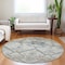Homeroots 8' Beige Taupe And Tan Round Floral Washable Indoor Outdoor Area Rug 588860 - alternate 3
