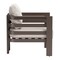 Homeroots 30" Brown Aluminum Outdoor Arm Chair with White Cushion 668767 - alternate 4