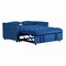 Homeroots 73" Blue Velvet Sleeper Sleeper Reclining Sofa With Toss Pillows 721467 - alternate 3