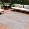 Homeroots 9' X 12' Coral And Beige Striped Washable Indoor Outdoor Area Rug 631537 - alternate 1