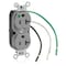 Leviton Leaded Dup Rec HG 20A 125V Self-Gr Gry 8300-LGY - alternate 1