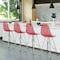 Leisuremod Cresco Modern Acrylic Barstool with Chrome Base and Footrest, Transparent Red CB30TR - alternate 3