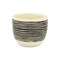 Homeroots Black And White Ceramic 39 Ounce Striped Round Distressed Pot Planter 487440 - alternate 1