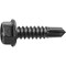 Auveco Hex Washer Head Tapping Screw with Tek Point #14 x 1in - Black, 50PK 24131 - alternate 1