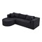 Homeroots 105" Black Corduroy Modular Sofa Chaise With Toss Pillows 723851 - alternate 1