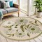 Homeroots 5' Ivory Green And Dark Green Round Floral Indoor Outdoor Area Rug 548140 - alternate 3