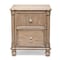 Homeroots 28" Natural Solid Wood and Wicker Ribbed Texture Two Drawer Nightstand With USB Port 571345 - alternate 7