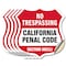 Signmission California No Trespassing Shield Sign Ca, 6 inch X 6 inch, Vinyl Decal, 5PK SHI-D-5PACK-6-368 - alternate 1