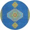 Homeroots 8' Denim Blue Red And Green Round Oriental Washable Indoor Outdoor Area Rug 598402 - alternate 3