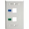Tripp Lite Tripp Lite 2-Port Keystone Faceplate, Single Gang, ID Labels, White, TAA N042-001-WH - alternate 4