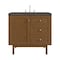 James Martin Vanities Laurent 36" Single Vanity, Honey Oak w/ 3 CM Parisien Bleu Silestone Top 545-V36-HNO-3PBL - alternate 1