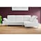 Homeroots 111" White Top Grain Leather Sofa Chaise With Silver Legs 320885 - alternate 3
