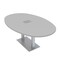Skutchi Designs Boval Conference Table With Power Unit, 48 in W, 84 in L, Grey HAR-BOVL-48X84-DOU-U779-ESIL - alternate 1
