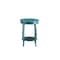 Homeroots 24" Teal Blue Solid Wood Round End Table With Shelf 286291 - alternate 3