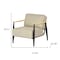 Homeroots 28" Beige Black and Natural Upholstered Cushion and Solid Wood Arm Chair 719434 - alternate 4