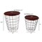 Lavish Home Set of 2 End Tables Nesting Tables with Removable Wood Tops, Metal Basket Bases 80-ENDTBL-23 - alternate 3