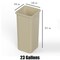 Regal Altair 23 Gallon Square Beige Plastic Trash Can, Vent Channel Design ZR-TC-100-SQ23BG - alternate 3