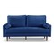 Homeroots 69" Blue Velvet Sofa And Toss Pillows With Dark Brown Legs 543706 - alternate 4