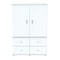 Homeroots 47" White Melamine Mirrored Four Drawer Combo Dresser 249837 - alternate 1