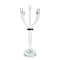 Homeroots 20" Clear And Silver Crystal Tabletop Contempo Candelabra Candle Holder 590247 - alternate 2