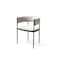 Homeroots Set of Two Light Gray and Black Fabric and Steel Open Back Dining Arm Chairs, 2PK 719107 - alternate 3