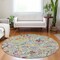 Homeroots 8' Gray Fern Green And Artichoke Green Round Paisley Washable Indoor Outdoor Area Rug 588614 - alternate 3