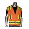 Pip ANSI Type R Class 2 Two-Tone Eleven Pocket Surveyors Vest, Solid Front/Mesh Back and "D" Ring Access 302-0500D-OR/4X - alternate 1