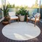 Homeroots 8' Silver And Ivory Round Abstract Washable Indoor Outdoor Area Rug 613123 - alternate 3