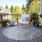 Homeroots 8' Gray Silver And Beige Round Abstract Washable Indoor Outdoor Area Rug 577297 - alternate 4