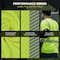 Ergodyne M Lime Class 2 Hi-Vis T-Shirt Black Bottom 8294BK - alternate 4