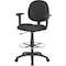 Boss B1691 Drafting Chair, Black Seat, Black Back, 25" W 25" L 49-1/2" H, Adjustable, Fabric Seat B1691-BK - alternate 1